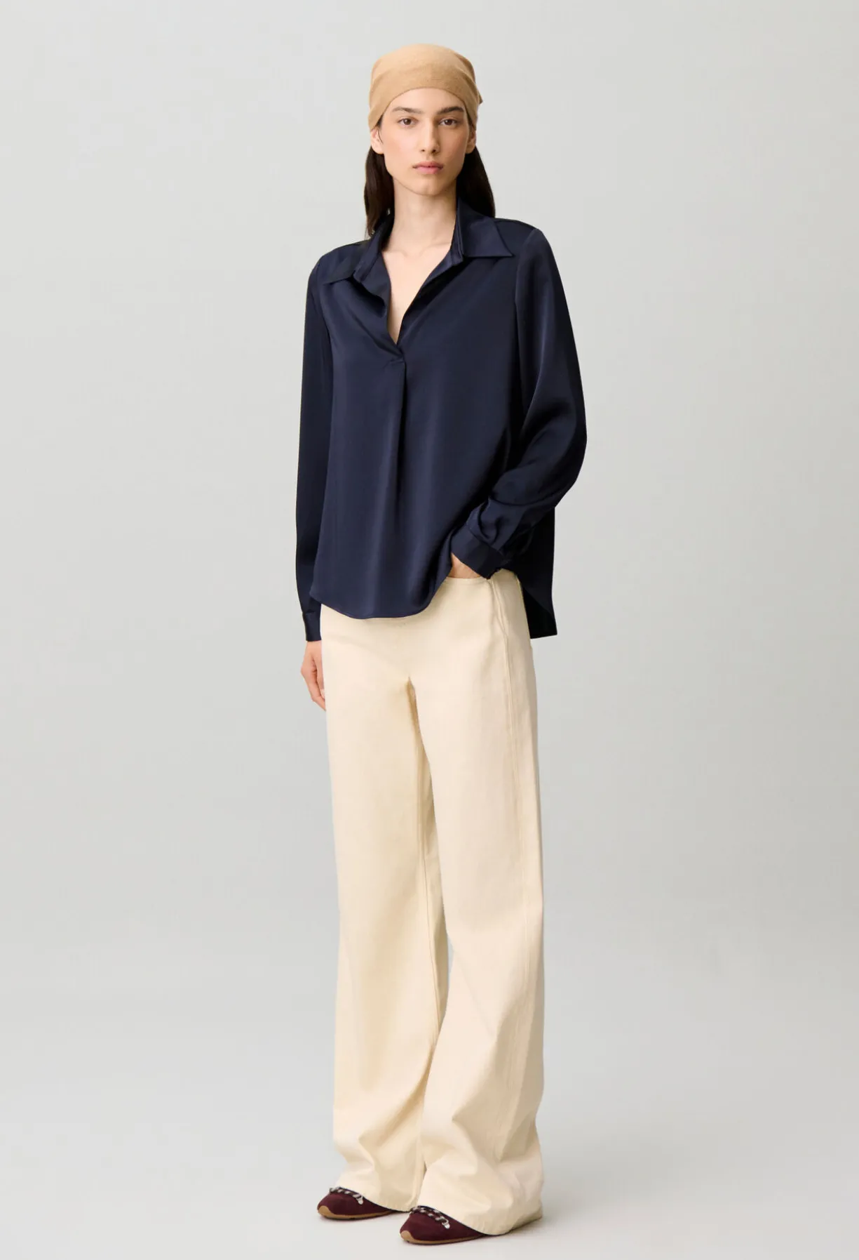 Blouse droite à plis