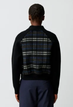 Blouson bi-matière rayé