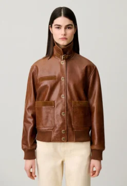 Blouson cuir large