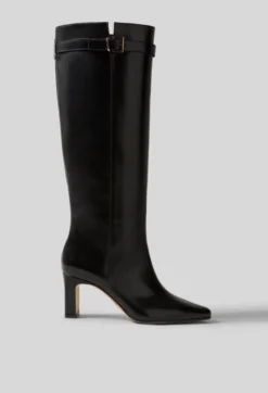 Bottes hautes cuir lisse ciré