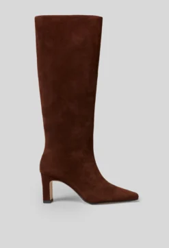 Bottes à talons cuir suède