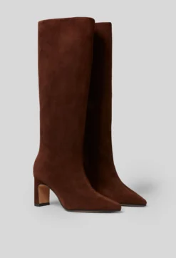 Bottes à talons cuir suède