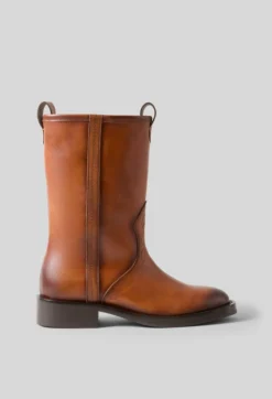 Bottines santiags cuir lisse