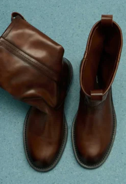 Bottines santiags cuir lisse