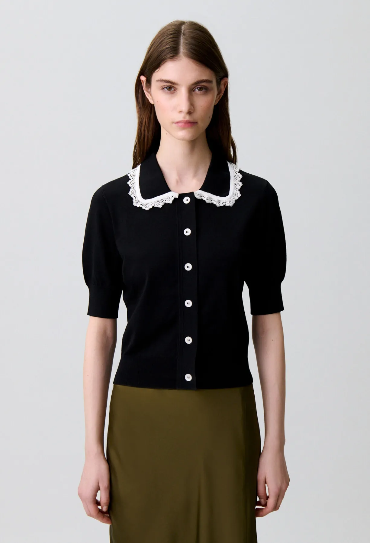 Cardigan maille dentelle