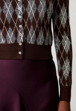 Cardigan maille motif Argyle