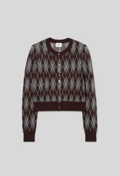 Cardigan maille motif Argyle