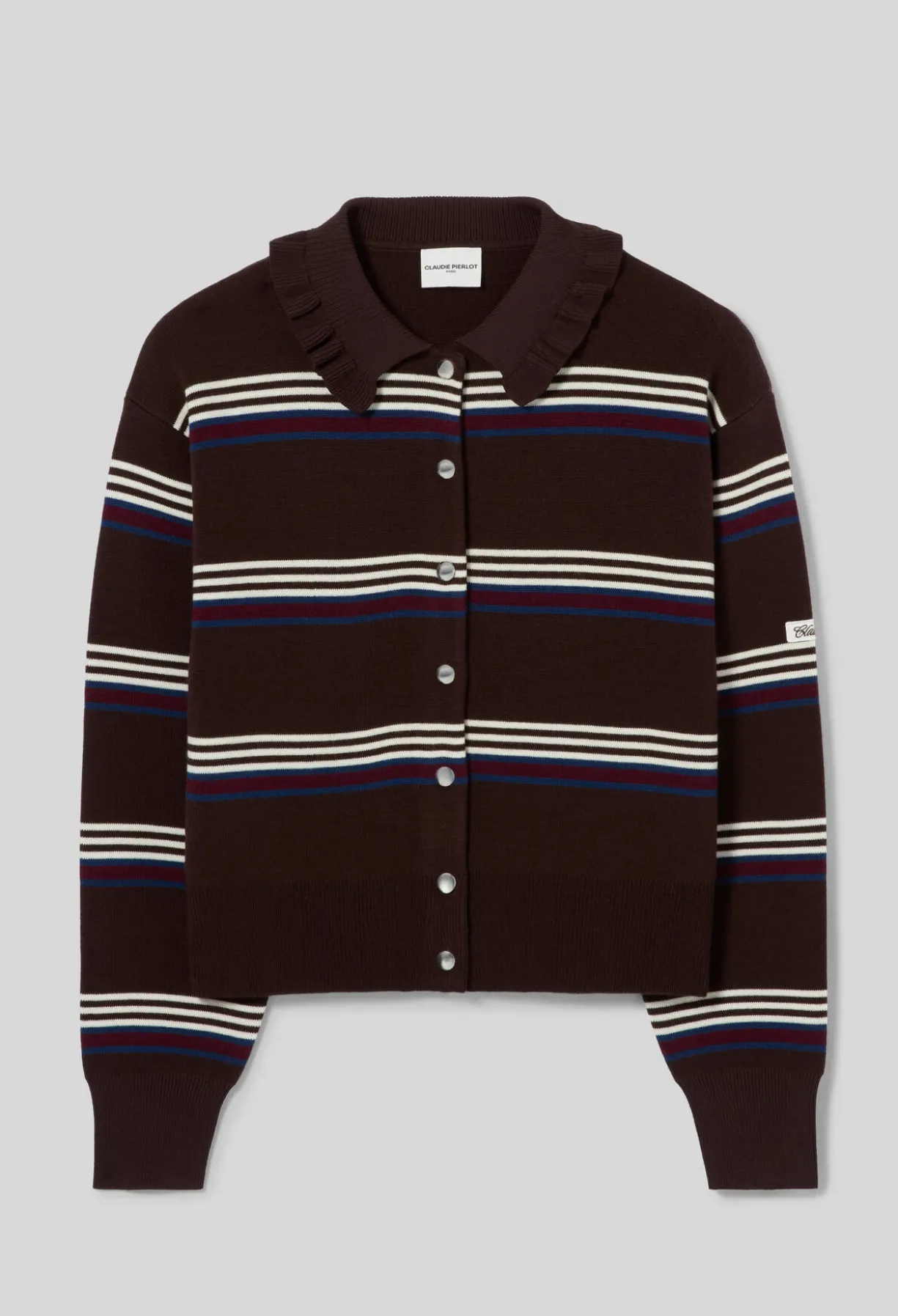 Cardigan maille rayé