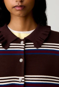 Cardigan maille rayé