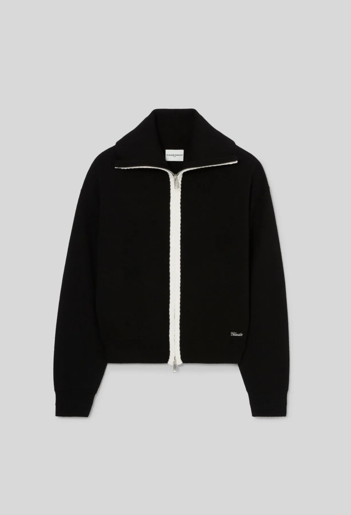Cardigan maille zippé col camionneur