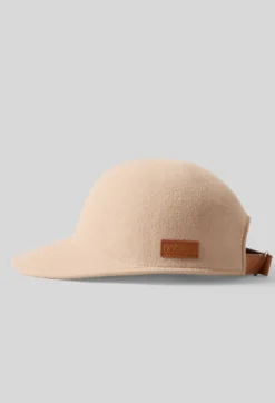 Casquette feutre laine camel