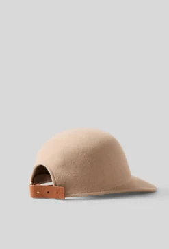 Casquette feutre laine camel