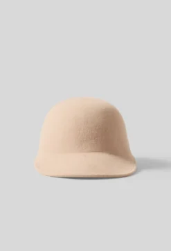 Casquette feutre laine camel