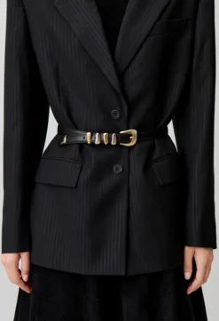 Ceinture cuir boucle dorée