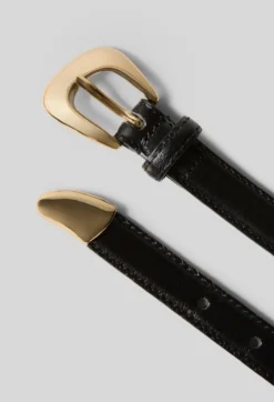 Ceinture cuir boucle organique