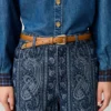 Ceinture cuir boucle organique