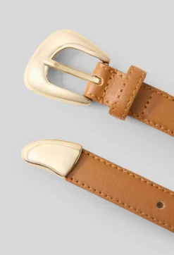 Ceinture cuir boucle organique