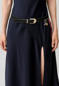 Ceinture cuir œillets charms