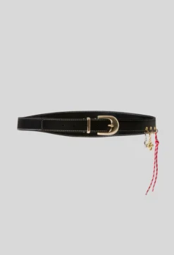 Ceinture cuir œillets charms