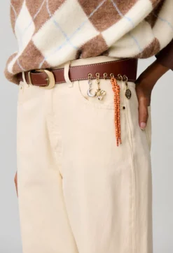 Ceinture cuir œillets charms