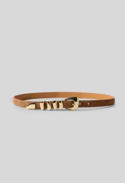 Ceinture cuir lisse boucle organique