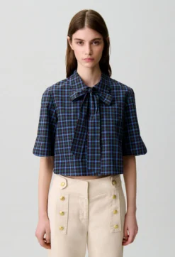 Chemise carreaux lavallière