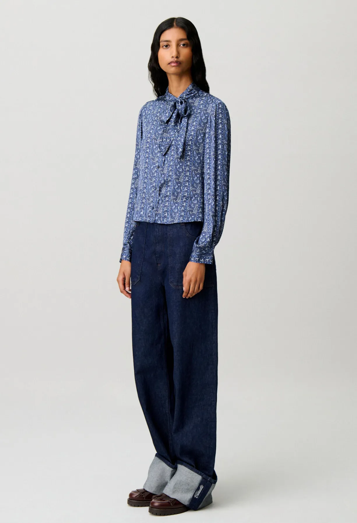 Chemise imprimée lavallière