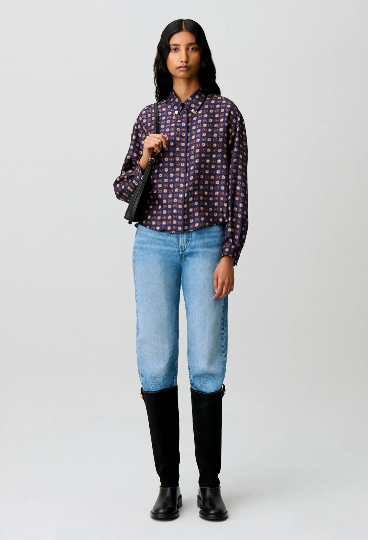 Chemise imprimée soie