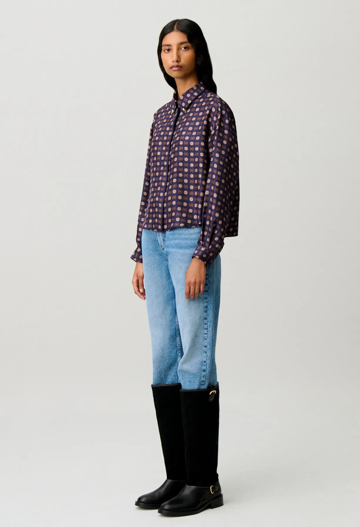 Chemise imprimée soie