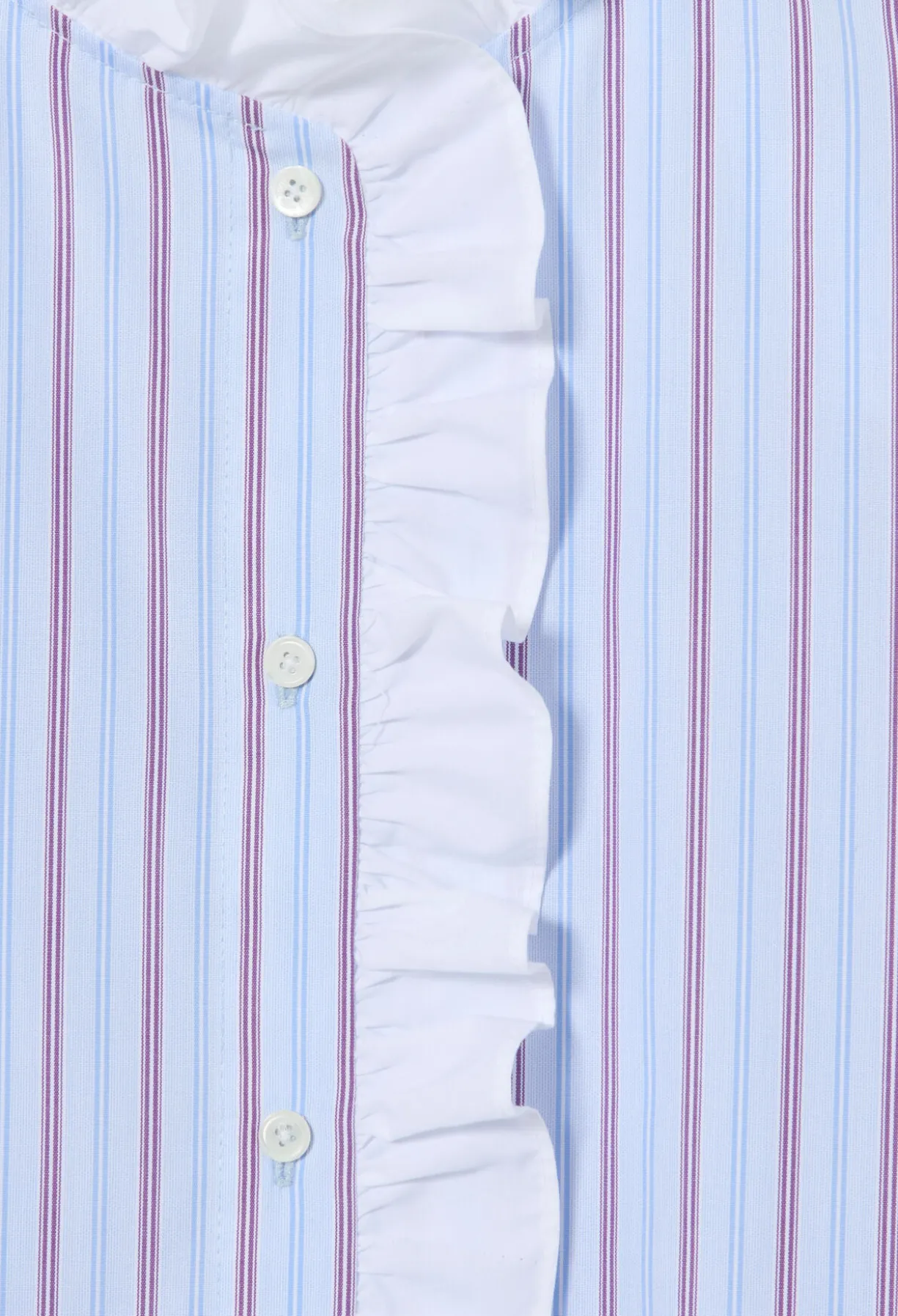 Chemise popeline rayée volants
