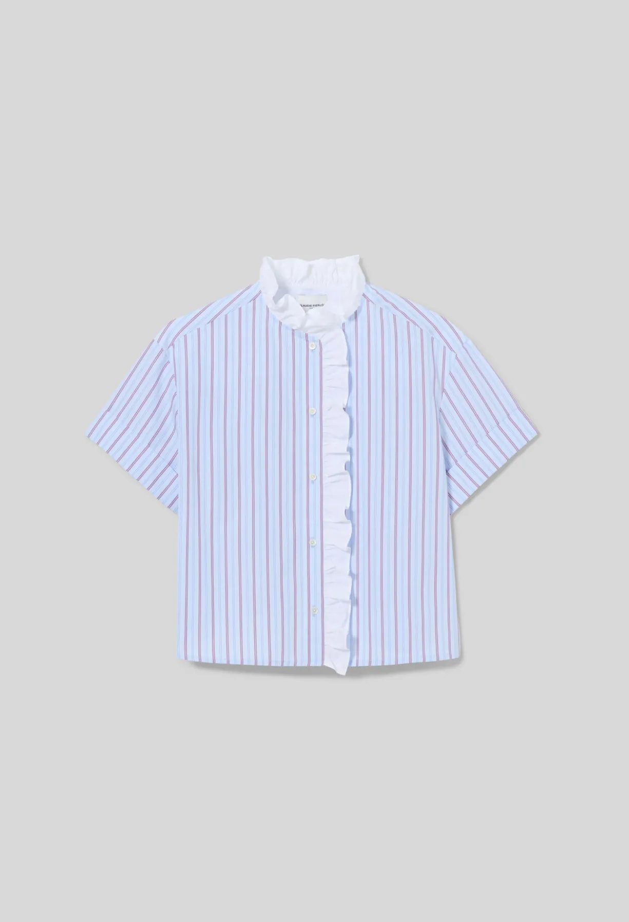 Chemise popeline rayée volants