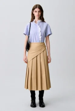 Chemise popeline rayée volants