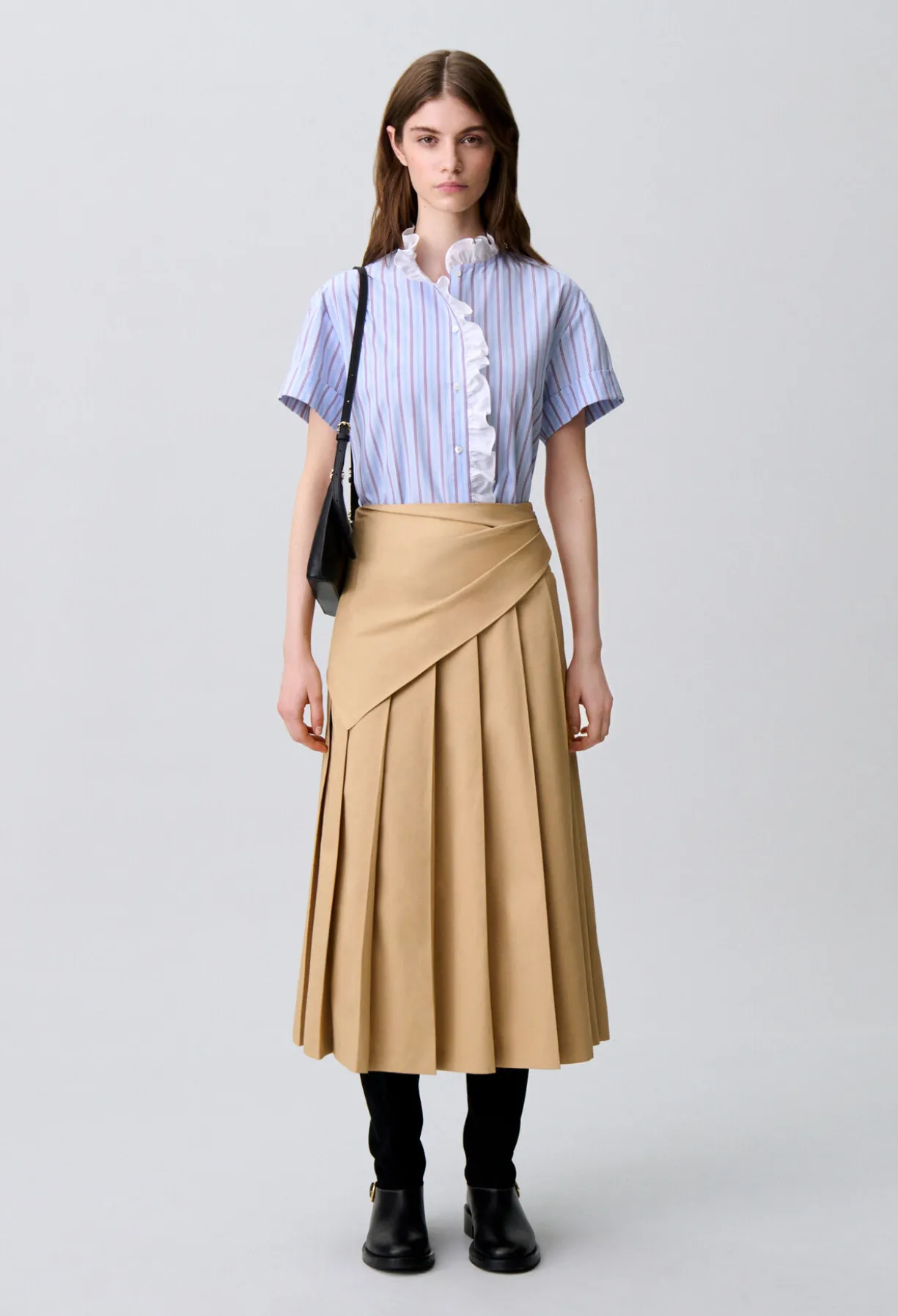 Chemise popeline rayée volants