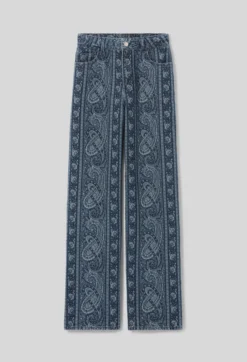 Jean droit denim imprimé