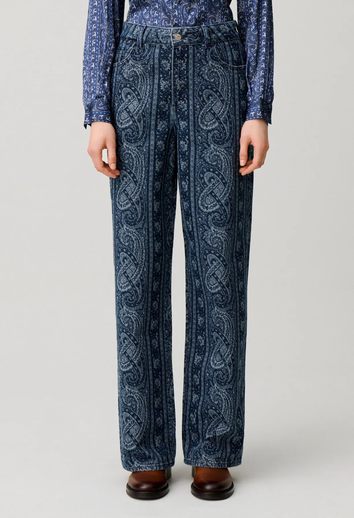 Jean droit denim imprimé