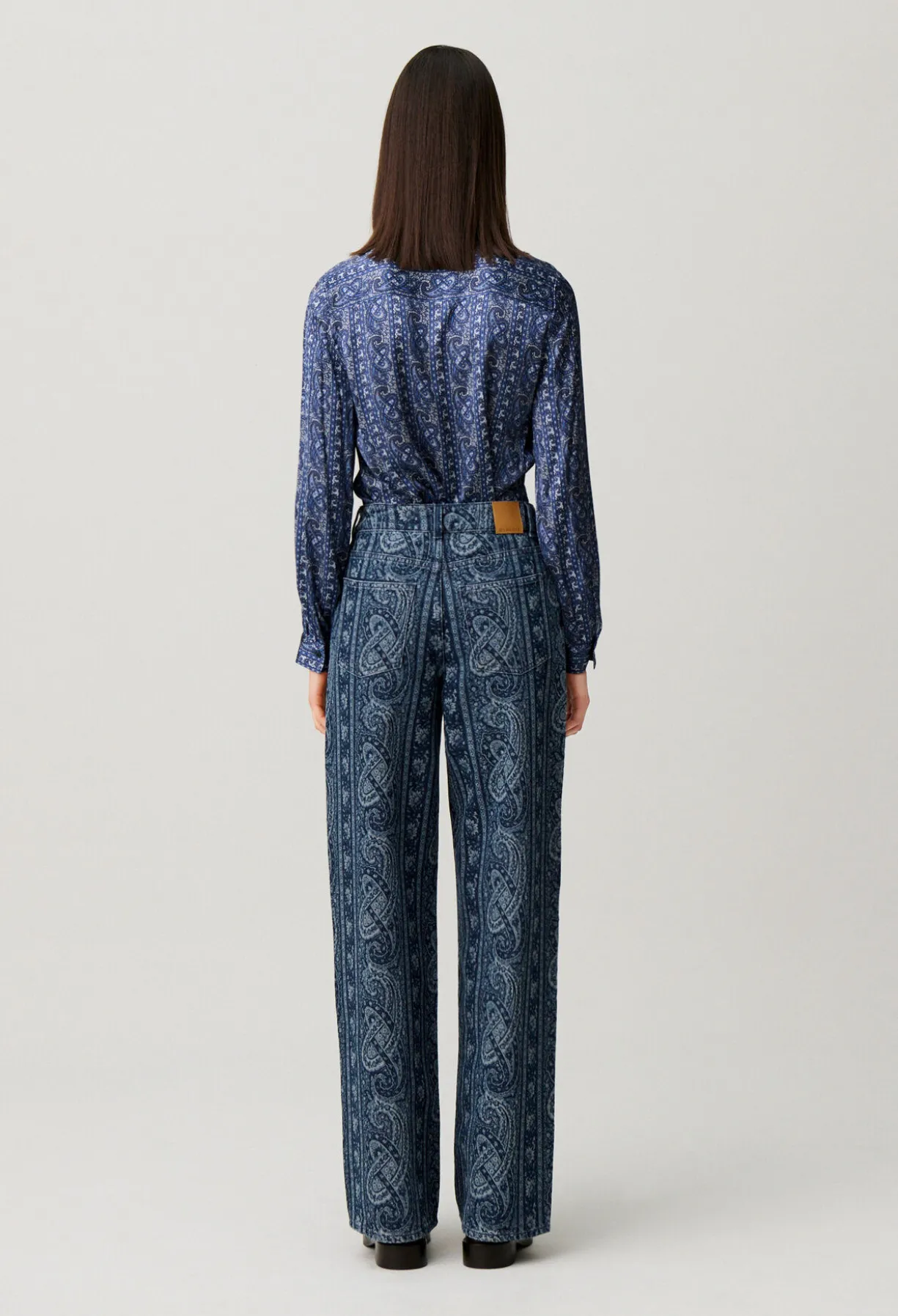 Jean droit denim imprimé