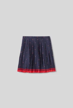 Jupe courte plissée satin