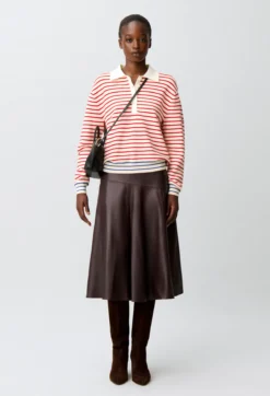 Jupe cuir mi-longue