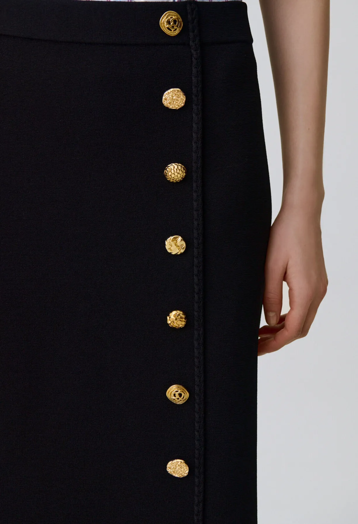 Jupe midi maille ajustée