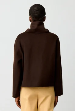 Manteau court laine mélangée