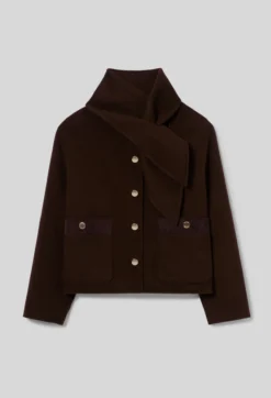 Manteau court laine mélangée