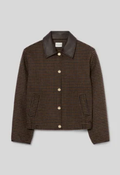 Manteau court laine mélangée