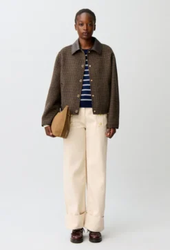 Manteau court laine mélangée