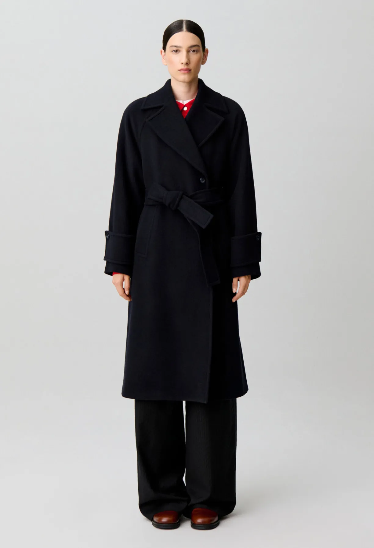 Manteau droit ceinture amovible