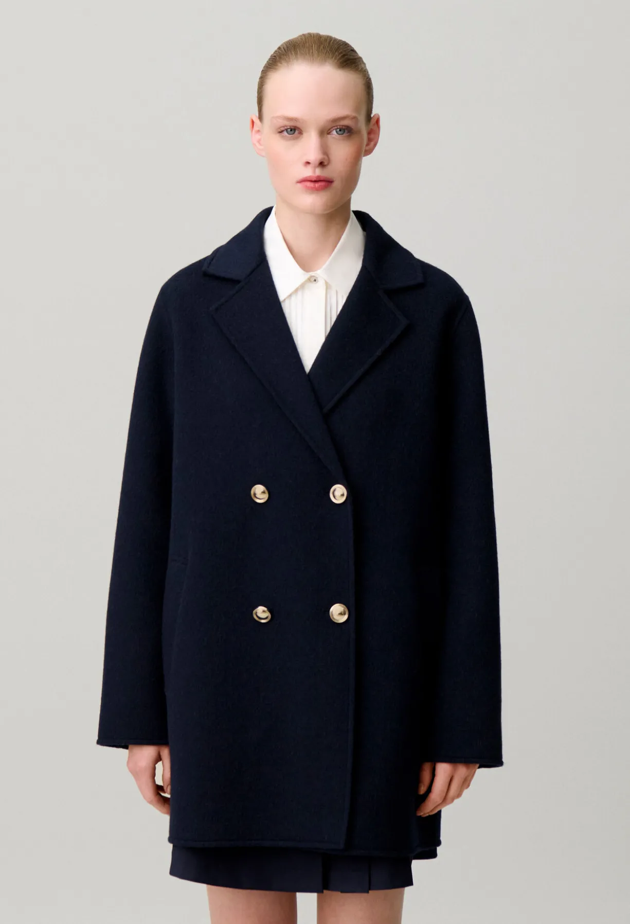 Manteau laine col tailleur
