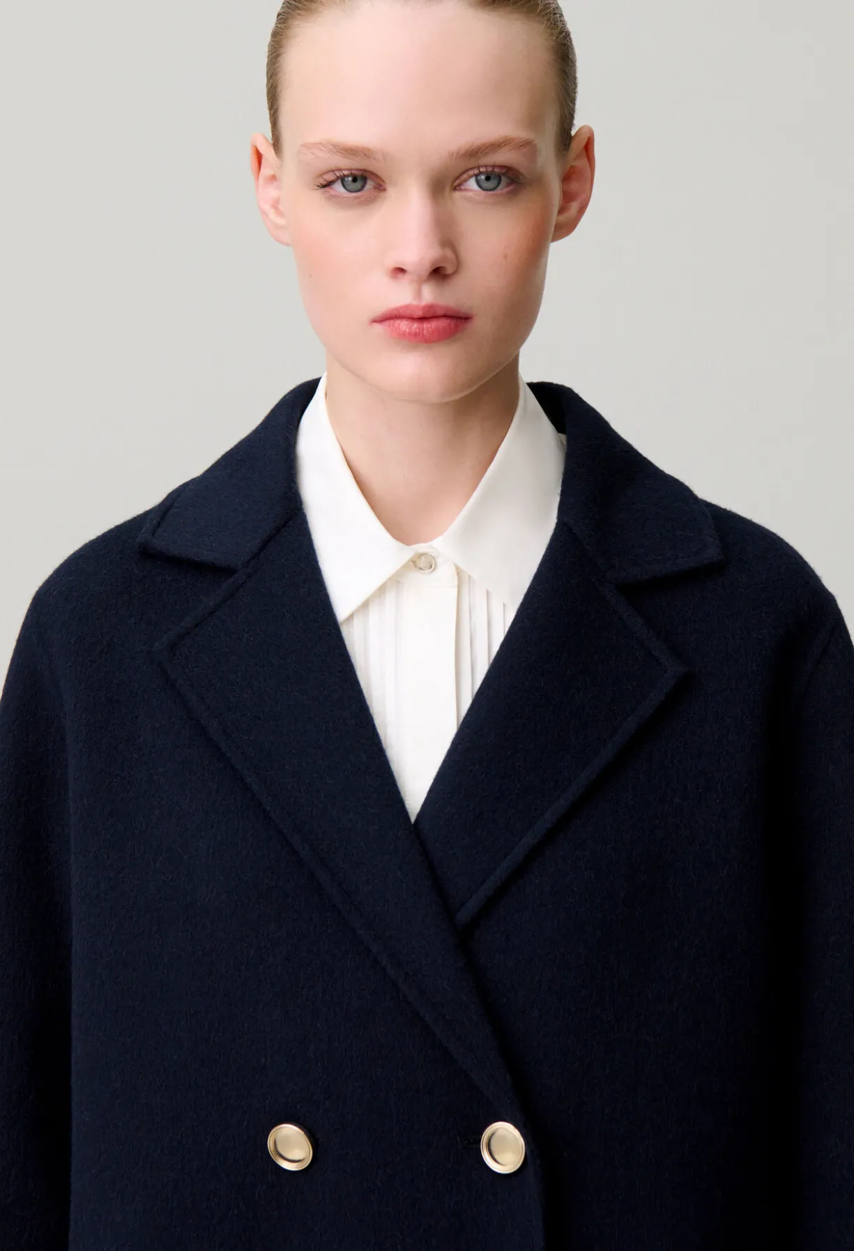 Manteau laine col tailleur