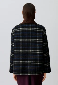Manteau laine mélangée carreaux