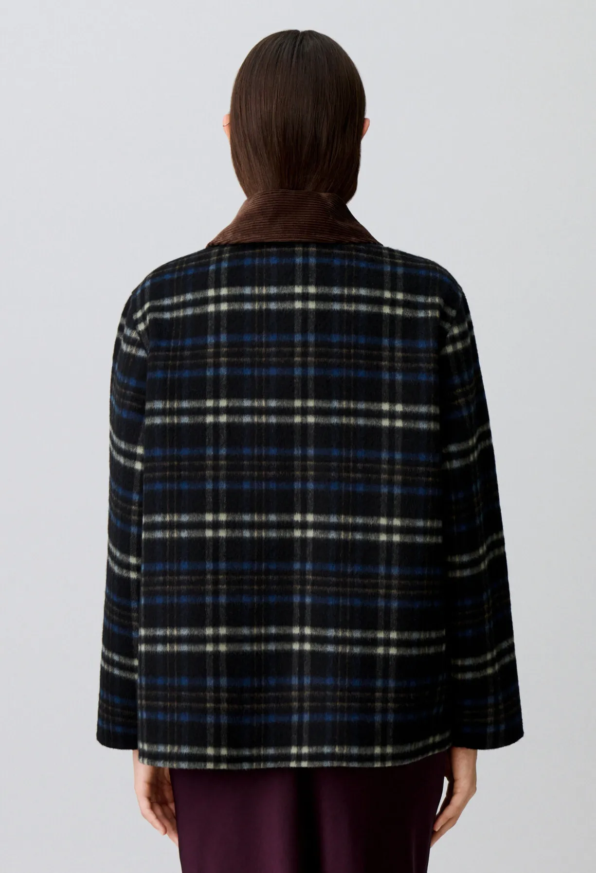 Manteau laine mélangée carreaux