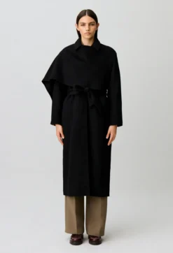 Manteau long drapé