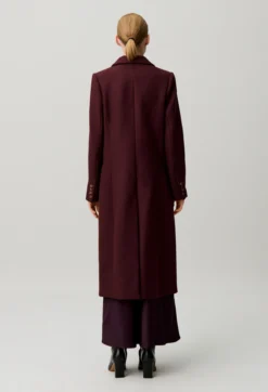 Manteau long laine mélangée